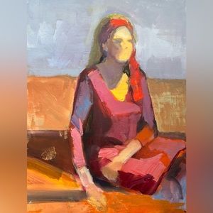 Original 9x12 in figure oil painting on Raymar.com canvas.